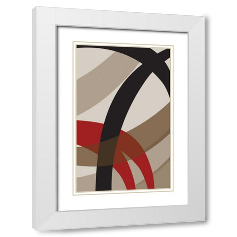 Loose I White Modern Wood Framed Art Print with Double Matting by PI Studio