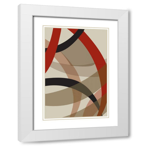 Loose II White Modern Wood Framed Art Print with Double Matting by PI Studio