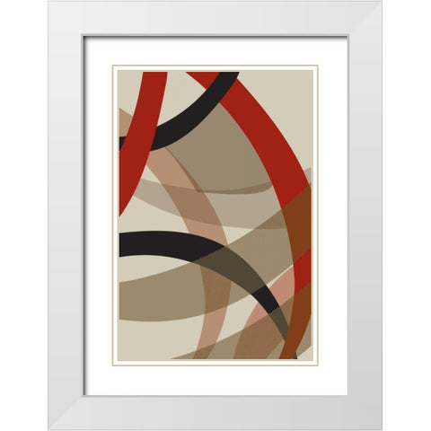 Loose II White Modern Wood Framed Art Print with Double Matting by PI Studio