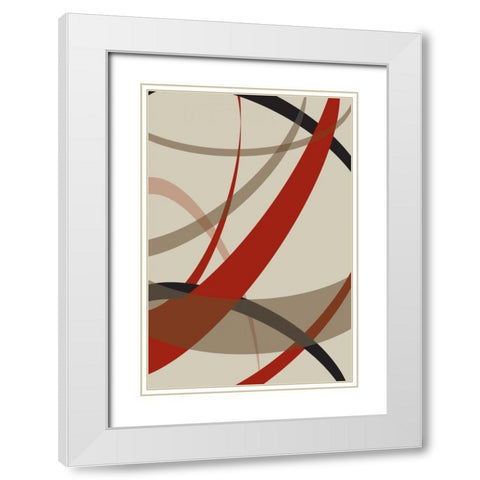 Loose III White Modern Wood Framed Art Print with Double Matting by PI Studio