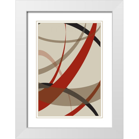 Loose III White Modern Wood Framed Art Print with Double Matting by PI Studio