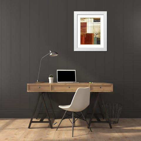 Interlocked II White Modern Wood Framed Art Print with Double Matting by PI Studio