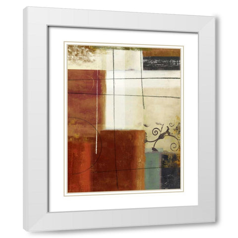 Interlocked II White Modern Wood Framed Art Print with Double Matting by PI Studio