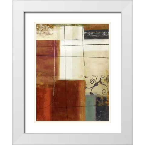 Interlocked II White Modern Wood Framed Art Print with Double Matting by PI Studio