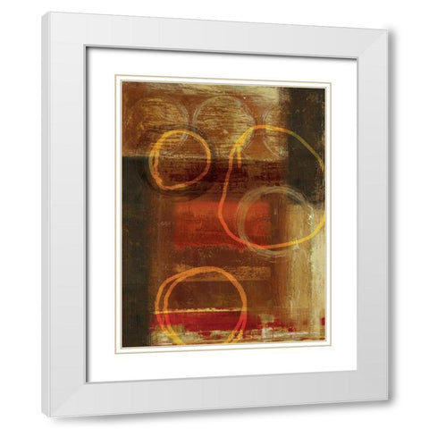 Interlocked III White Modern Wood Framed Art Print with Double Matting by PI Studio