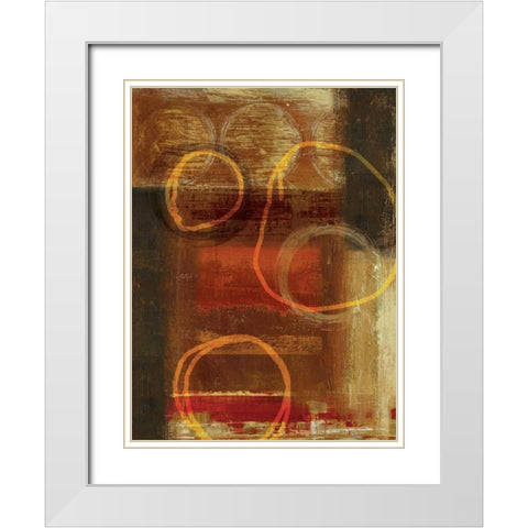 Interlocked III White Modern Wood Framed Art Print with Double Matting by PI Studio