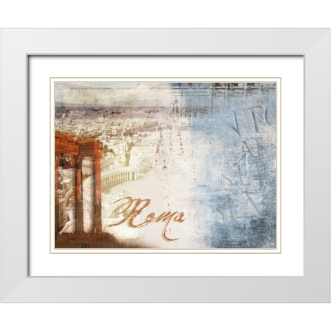 Roma White Modern Wood Framed Art Print with Double Matting by PI Studio