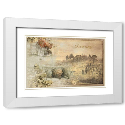 Tuscany White Modern Wood Framed Art Print with Double Matting by PI Studio