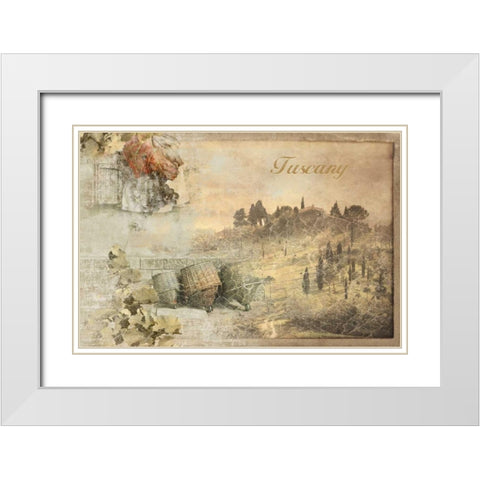 Tuscany White Modern Wood Framed Art Print with Double Matting by PI Studio