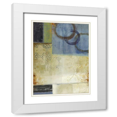 Composition in Blue I White Modern Wood Framed Art Print with Double Matting by PI Studio