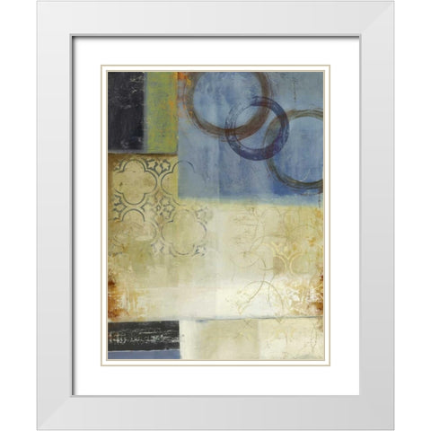 Composition in Blue I White Modern Wood Framed Art Print with Double Matting by PI Studio