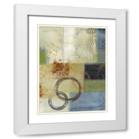 Composition in Blue II White Modern Wood Framed Art Print with Double Matting by PI Studio