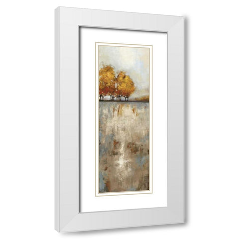 Out of the Blue I White Modern Wood Framed Art Print with Double Matting by PI Studio