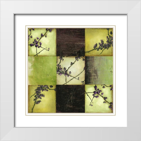 Tendrils White Modern Wood Framed Art Print with Double Matting by PI Studio