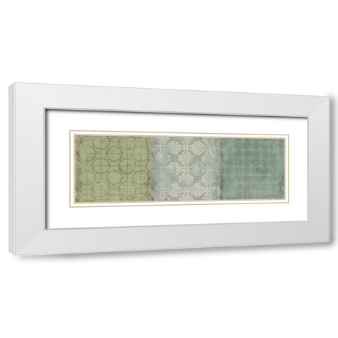 Spring Pattern White Modern Wood Framed Art Print with Double Matting by PI Studio