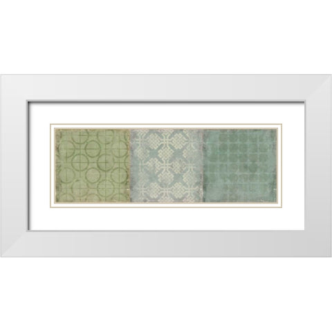 Spring Pattern White Modern Wood Framed Art Print with Double Matting by PI Studio