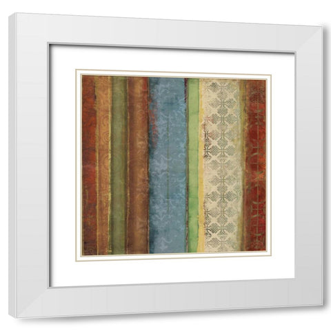 Autumn Pattern White Modern Wood Framed Art Print with Double Matting by PI Studio