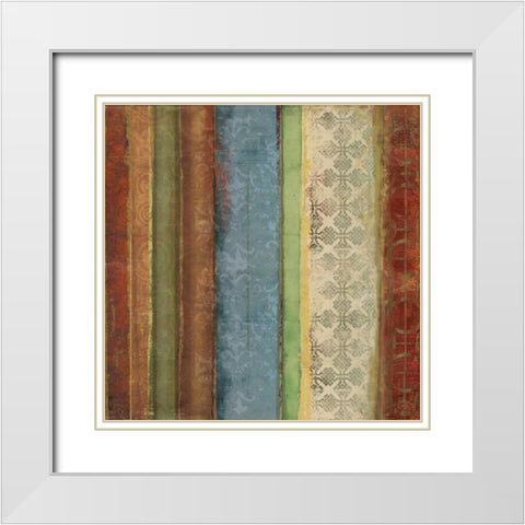 Autumn Pattern White Modern Wood Framed Art Print with Double Matting by PI Studio