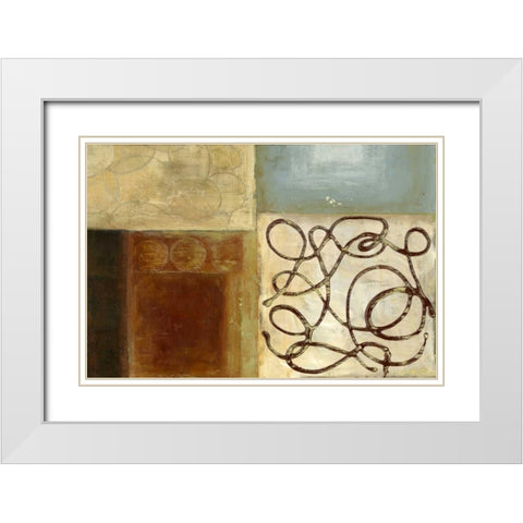 Bits and Pieces White Modern Wood Framed Art Print with Double Matting by PI Studio