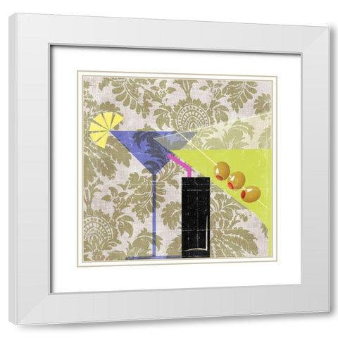 Cocktail I  White Modern Wood Framed Art Print with Double Matting by PI Studio