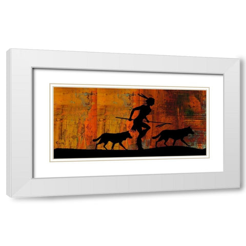 Narrow Fire White Modern Wood Framed Art Print with Double Matting by PI Studio