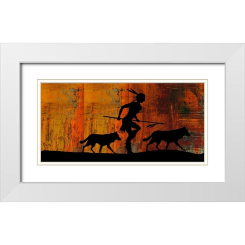 Narrow Fire White Modern Wood Framed Art Print with Double Matting by PI Studio