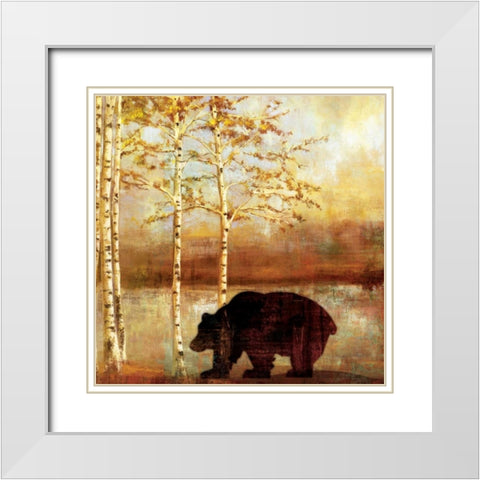 Great Bear White Modern Wood Framed Art Print with Double Matting by PI Studio