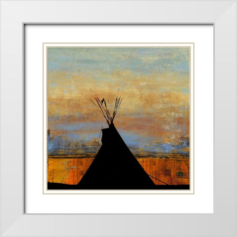 Sharp Mountain White Modern Wood Framed Art Print with Double Matting by PI Studio