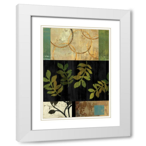 Leaves of Green I White Modern Wood Framed Art Print with Double Matting by PI Studio