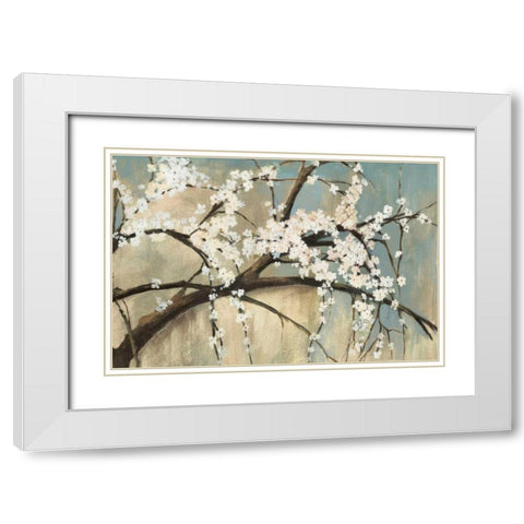 Osaka White Modern Wood Framed Art Print with Double Matting by PI Studio