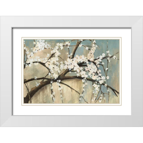 Osaka White Modern Wood Framed Art Print with Double Matting by PI Studio