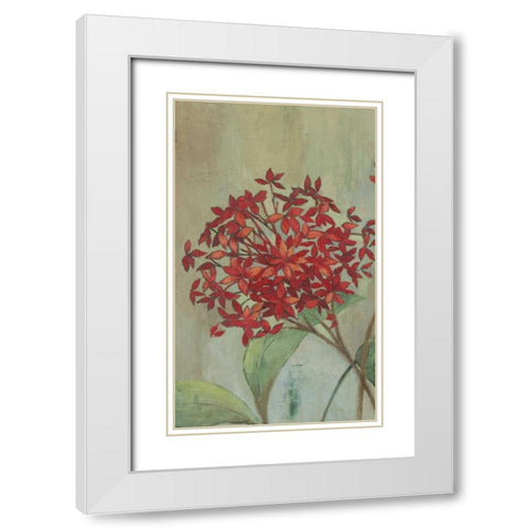 Summer Flowers I White Modern Wood Framed Art Print with Double Matting by PI Studio