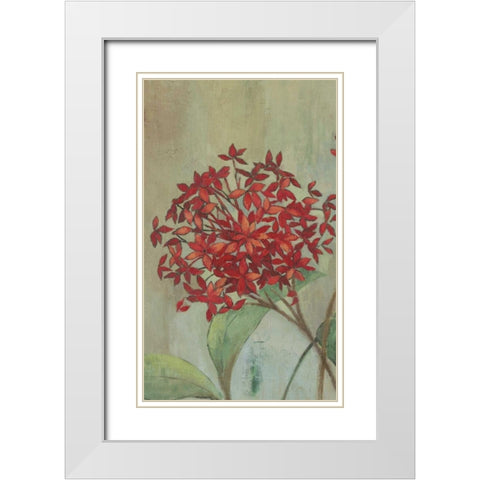 Summer Flowers I White Modern Wood Framed Art Print with Double Matting by PI Studio