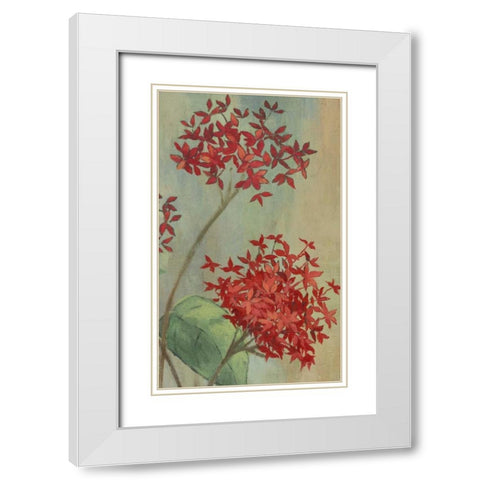 Summer Flowers II White Modern Wood Framed Art Print with Double Matting by PI Studio