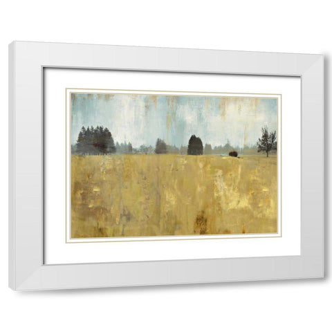 Golden Fields White Modern Wood Framed Art Print with Double Matting by PI Studio