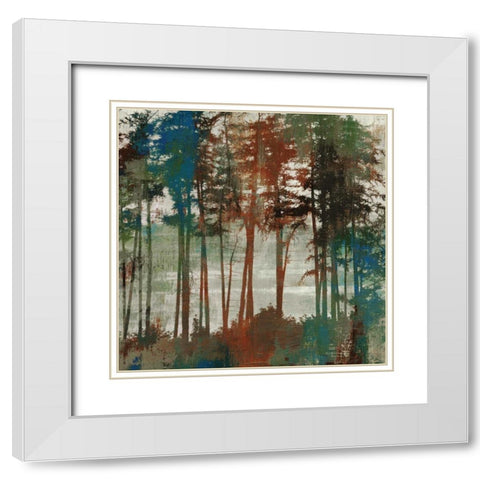 Spruce Woods White Modern Wood Framed Art Print with Double Matting by PI Studio