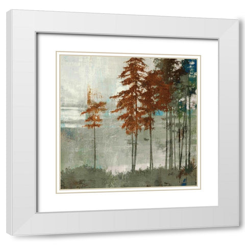 Spruce Woods II White Modern Wood Framed Art Print with Double Matting by PI Studio