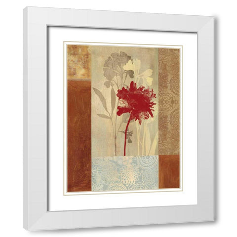 Garden Patchwork White Modern Wood Framed Art Print with Double Matting by PI Studio