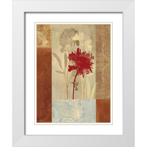 Garden Patchwork White Modern Wood Framed Art Print with Double Matting by PI Studio