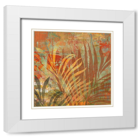 Palma White Modern Wood Framed Art Print with Double Matting by PI Studio