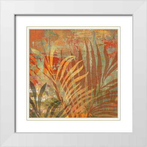 Palma White Modern Wood Framed Art Print with Double Matting by PI Studio