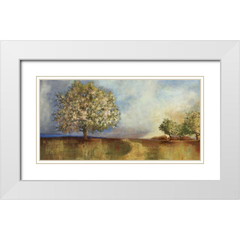 Apple Orchard White Modern Wood Framed Art Print with Double Matting by PI Studio