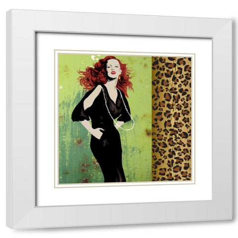 Vixen White Modern Wood Framed Art Print with Double Matting by PI Studio