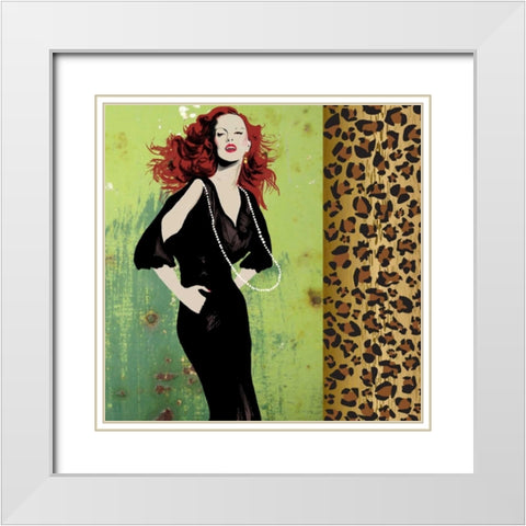 Vixen White Modern Wood Framed Art Print with Double Matting by PI Studio