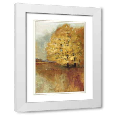 Repose Panel White Modern Wood Framed Art Print with Double Matting by PI Studio