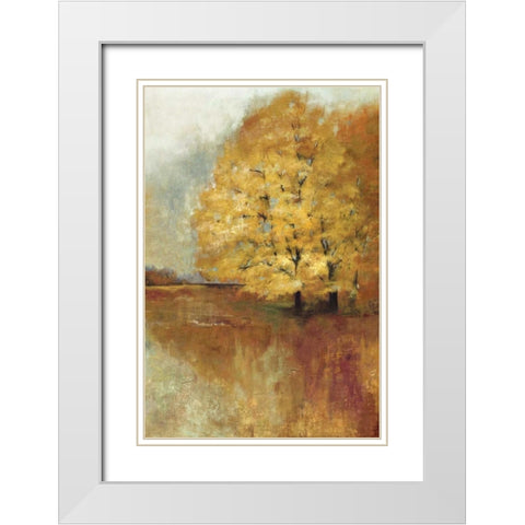 Repose Panel White Modern Wood Framed Art Print with Double Matting by PI Studio