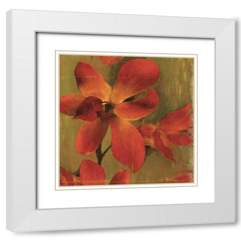 On Fire I White Modern Wood Framed Art Print with Double Matting by PI Studio