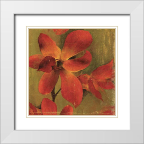 On Fire I White Modern Wood Framed Art Print with Double Matting by PI Studio