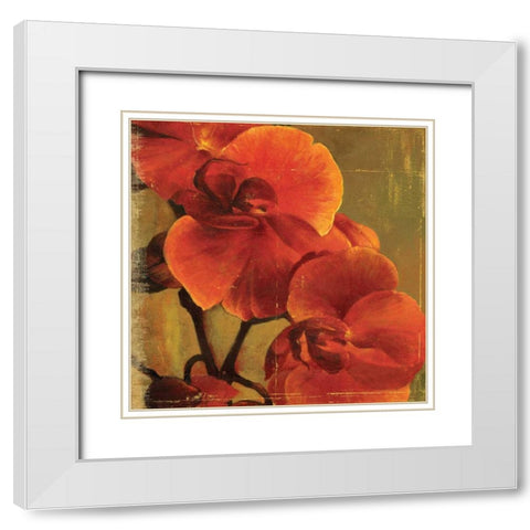 On Fire II White Modern Wood Framed Art Print with Double Matting by PI Studio