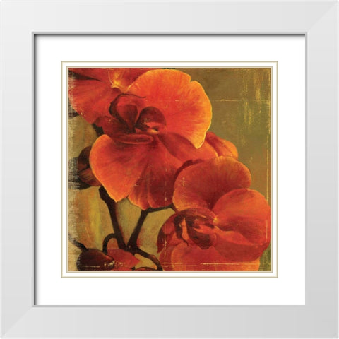 On Fire II White Modern Wood Framed Art Print with Double Matting by PI Studio